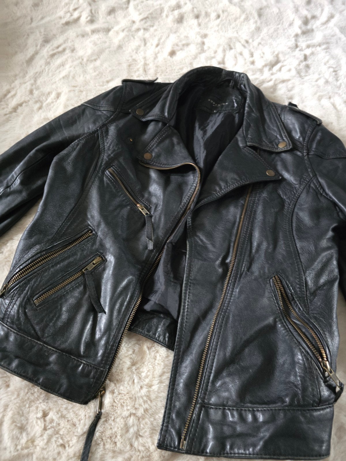 Prachtige vintage lederen jas - Superior New York, Superior New York, Verzenden, Zwart, Maat 42/44 (L)