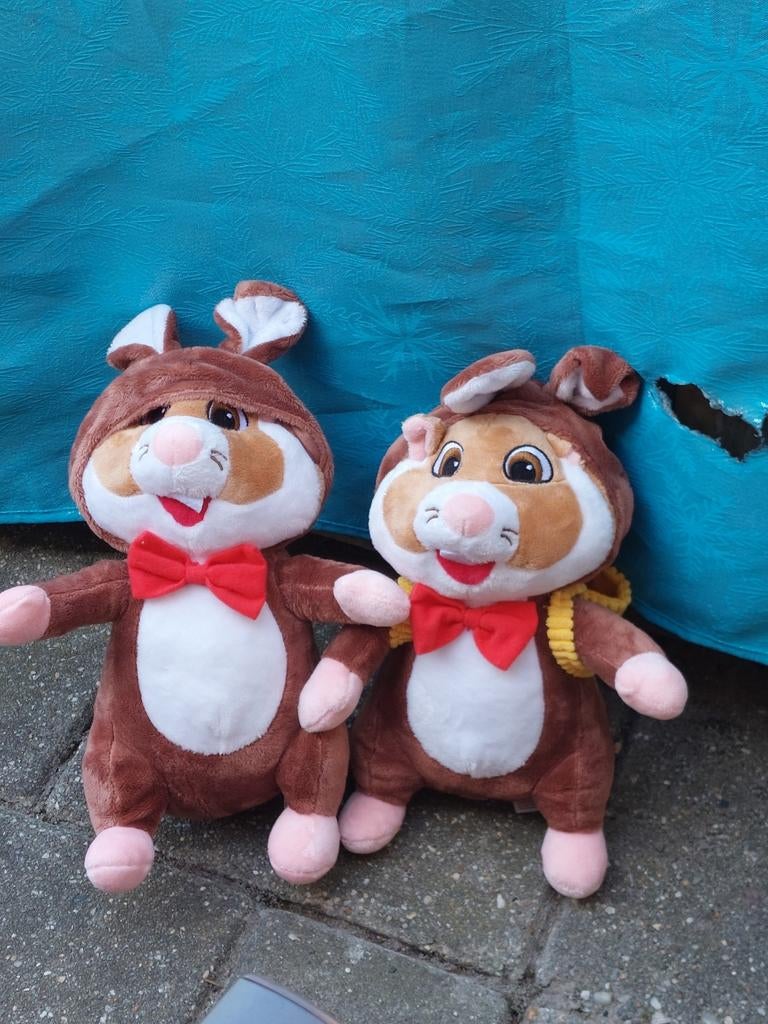 AH  2 Hamster Knuffels met Rugzakje, Overige merken, Overige karakters, Hamster, Nieuw