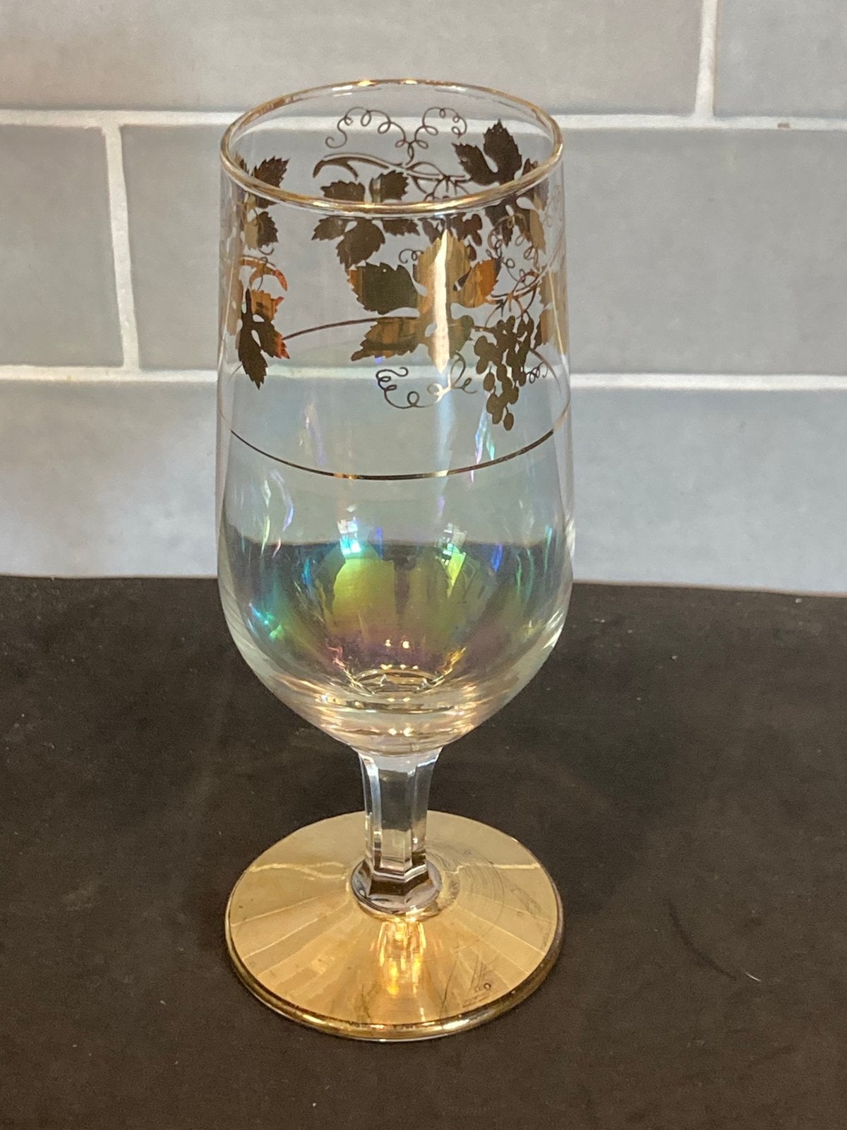 Duits champagneglas op gouden voet, parelmoer (100925), Ophalen of Verzenden, Gebruikt, Overige typen
