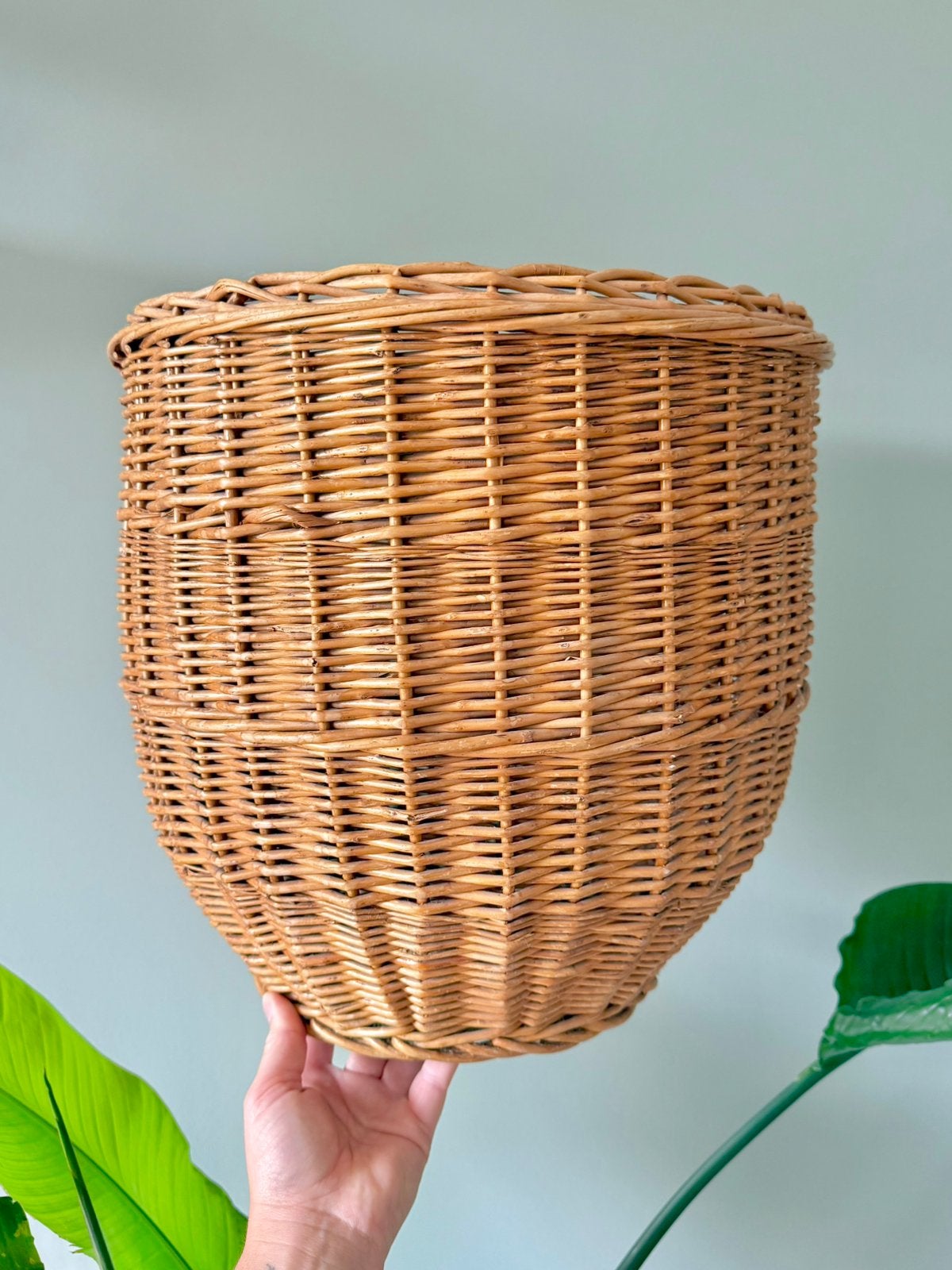 Grote XL vintage rotan mand opbergmand speelgoedmand, Ophalen of Verzenden, Gebruikt, Rond, Riet