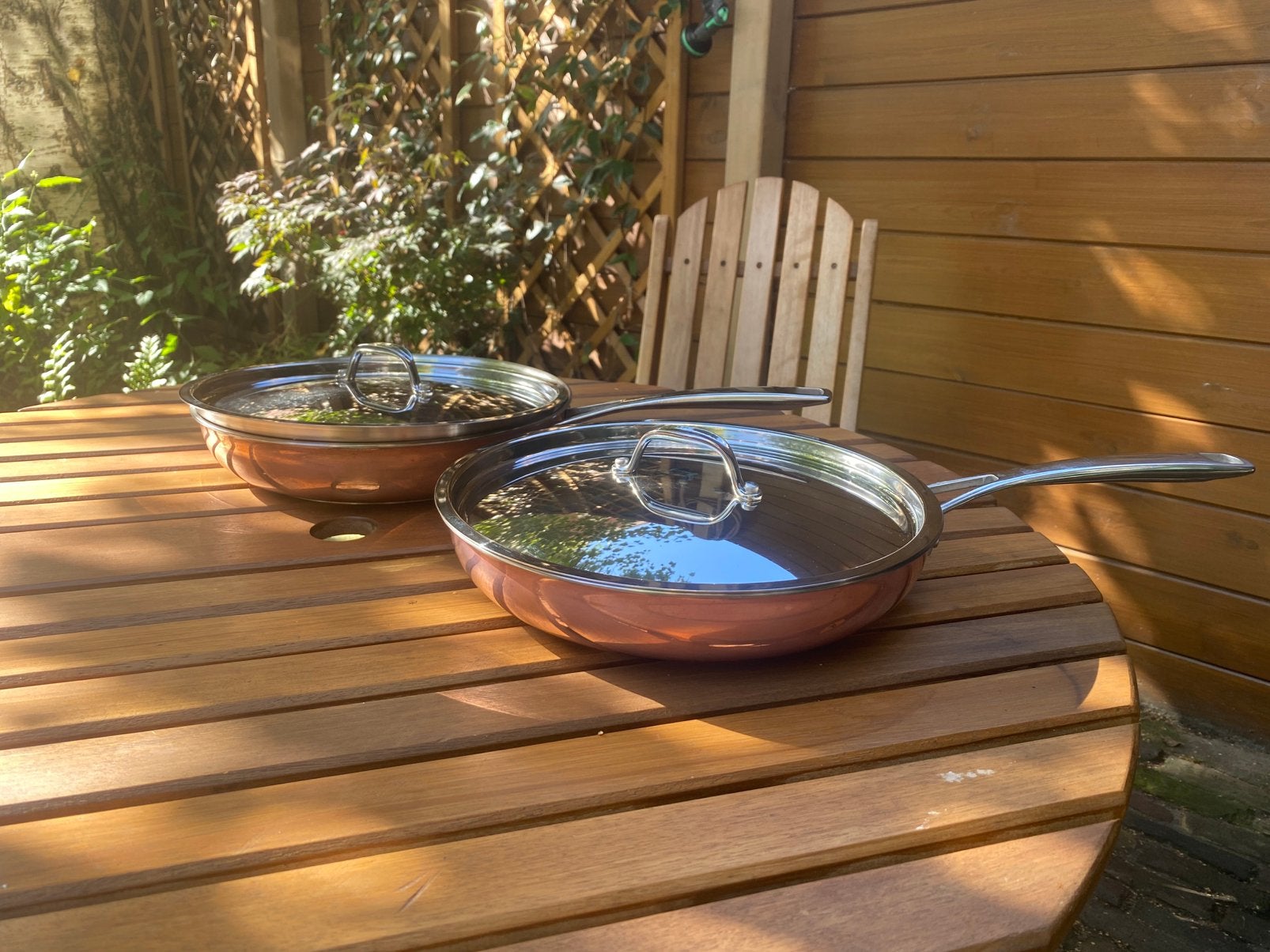 Ducq koperen koekenpan, 26cm, Ophalen, Gebruikt, Rvs, Pannenset