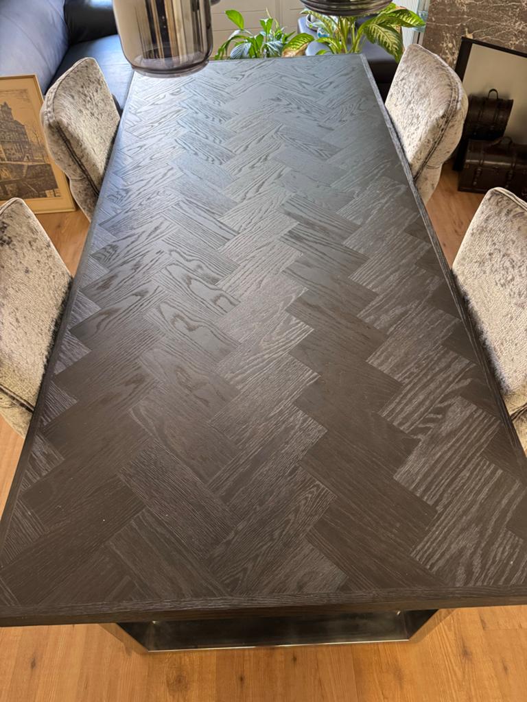 Richmond Blackbone Eettafel 220x100x76 - Zwart Eiken, Huis en Inrichting, Tafels | Eettafels, Ophalen, 100 tot 150 cm, Richmond, Eric Kuster