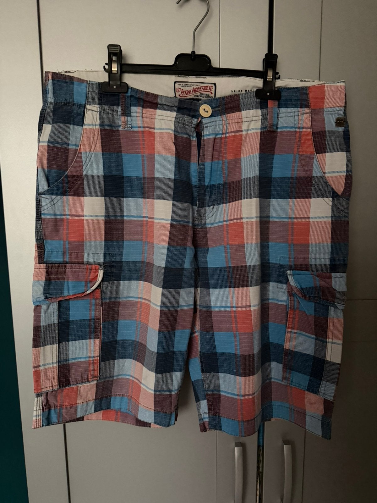 Korte broek geblokt mt XL merk Petrol, Ophalen, Zo goed als nieuw, Maat 56/58 (XL), Blauw
