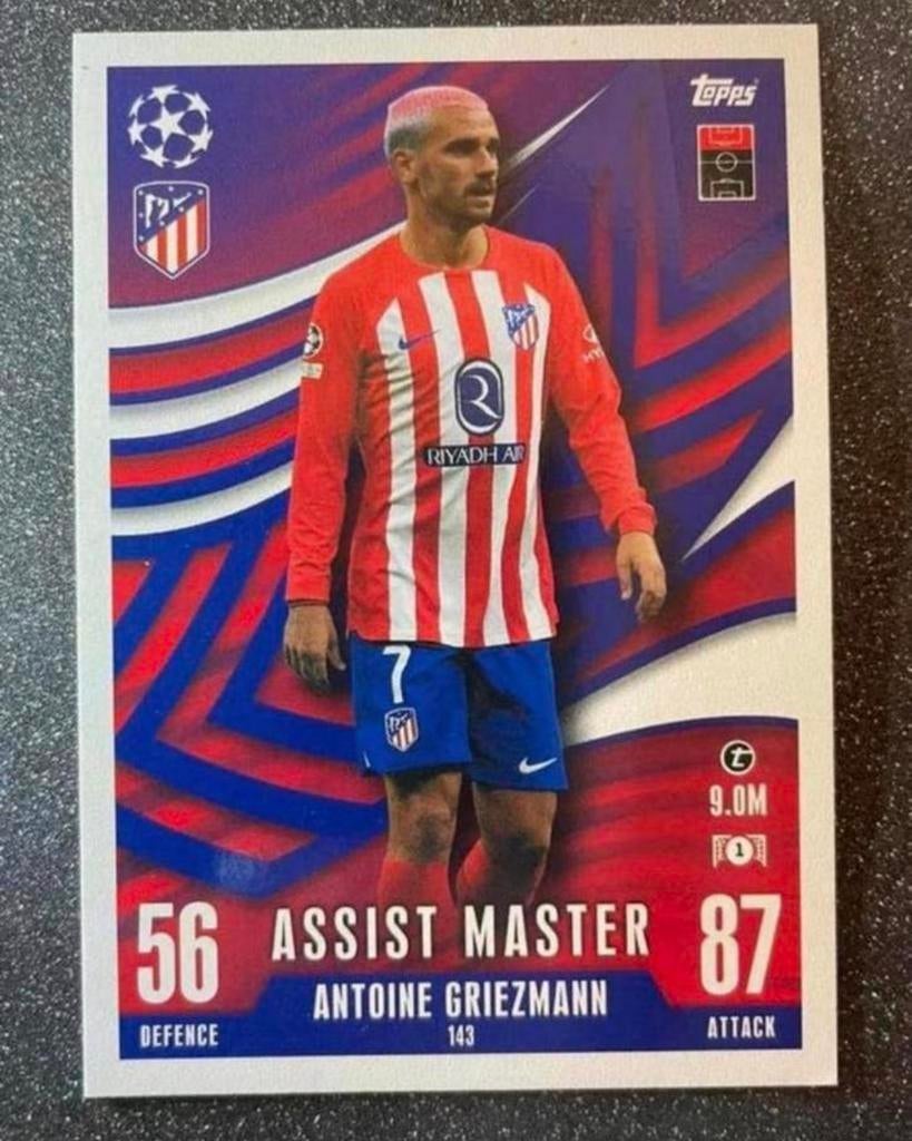 Topps MA EXTRA 23/24 ASSIST MASTER GRIEZMANN ATLÉTICO MADRID, Hobby en Vrije tijd, Stickers en Plaatjes, Verzenden, Zo goed als nieuw