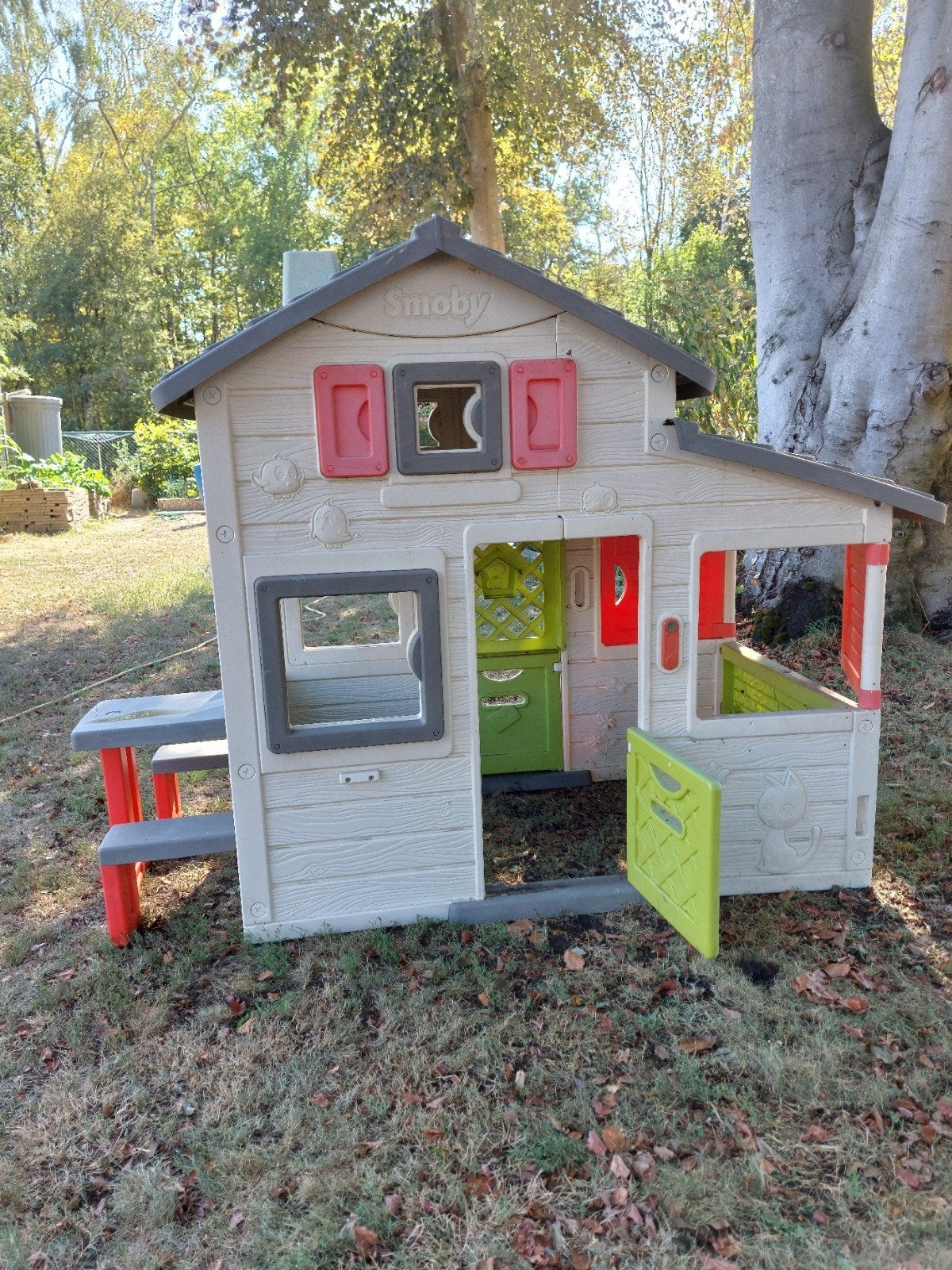 Smoby Speelhuisje met picknicktafel, Ophalen, Gebruikt, Kunststof