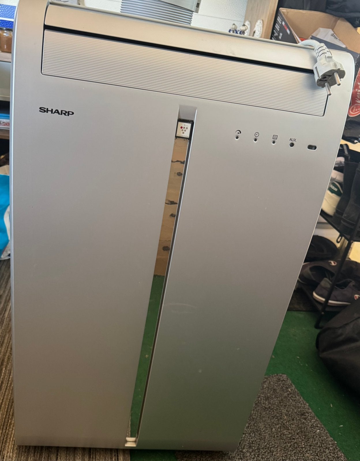 Mobiele Airco merk Sharp., Witgoed en Apparatuur, Airco's, Ophalen, Minder dan 60 m³, 3 snelheden of meer, Zo goed als nieuw