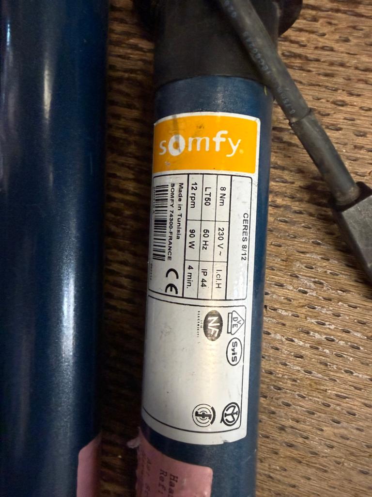 Somfy Buismoter 8 nm, Wit, Ophalen of Verzenden, Zo goed als nieuw, Minder dan 100 cm