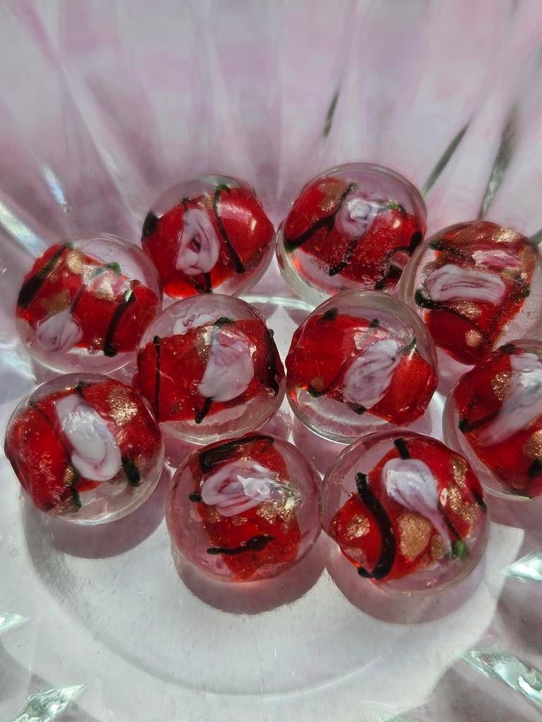 10x rode lampwork kralen #40, Ophalen, Nieuw, Kraal