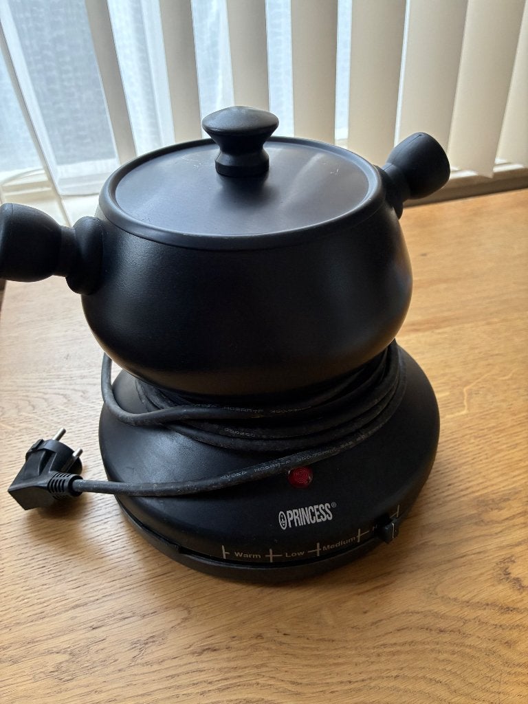 Electrische fondue pan, Ophalen of Verzenden, Zo goed als nieuw, Zwart