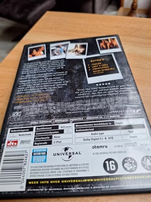 Dvd Memento h, Vanaf 16 jaar, Ophalen of Verzenden, Zo goed als nieuw, Actiethriller