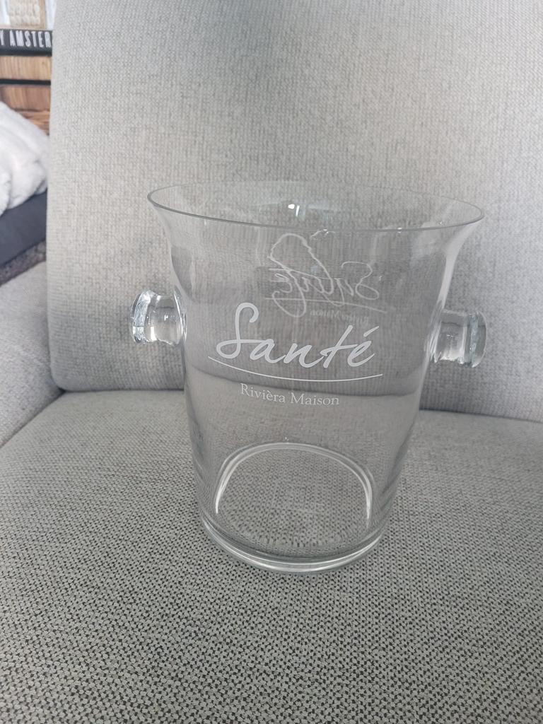 Te koop: Rivièra Maison glazen wijnkoeler sante/salute, Ophalen of Verzenden, Zo goed als nieuw