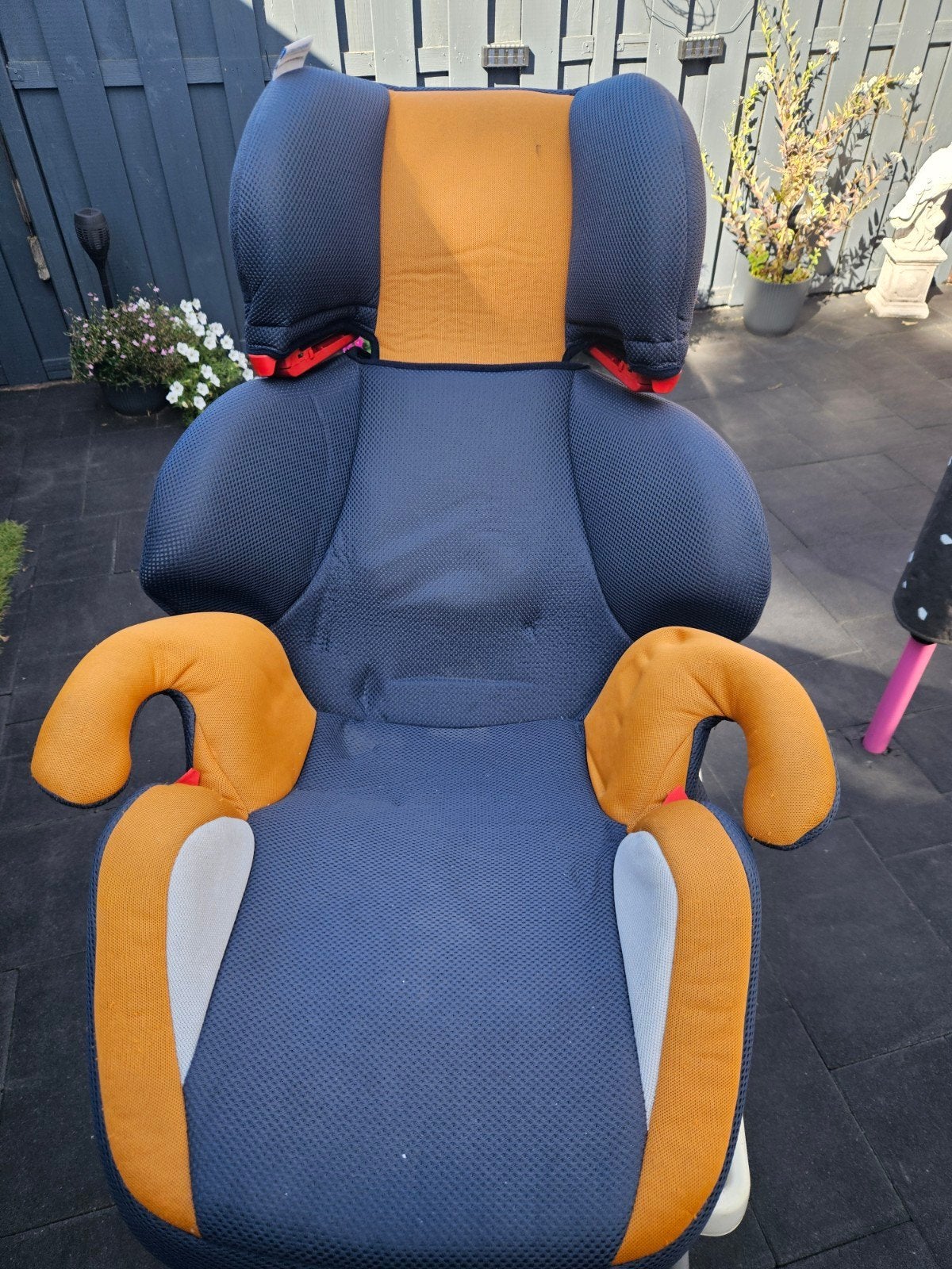 Kinderzitje voor in de auto - Blauw/Oranje, Ophalen of Verzenden