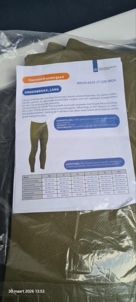 NFP Mono Thermisch Ondergoed - Lange Onderbroek Maat S, Kleding | Heren, Nieuw, Ophalen of Verzenden, NFP Mono, Groen