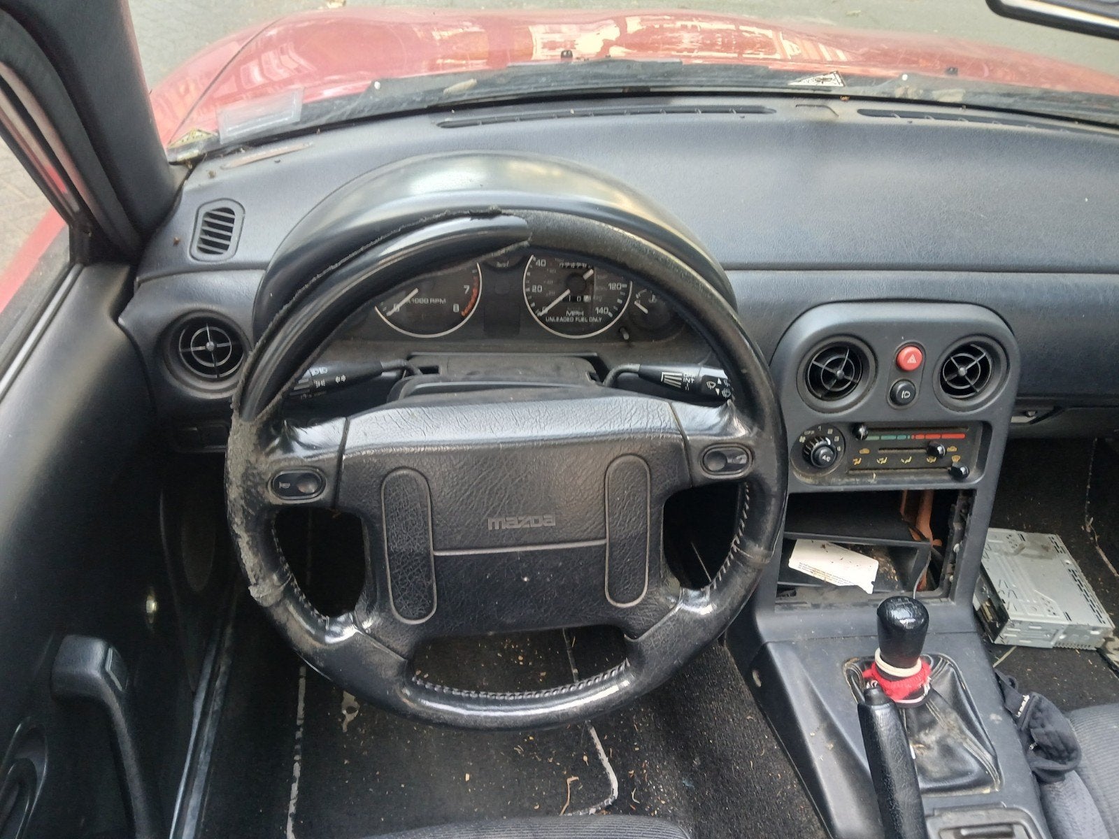 Mazda MX-5 1.6 U9 1990 Rood, Auto's, Achterwielaandrijving, 4 cilinders, Cabriolet, Origineel Nederlands