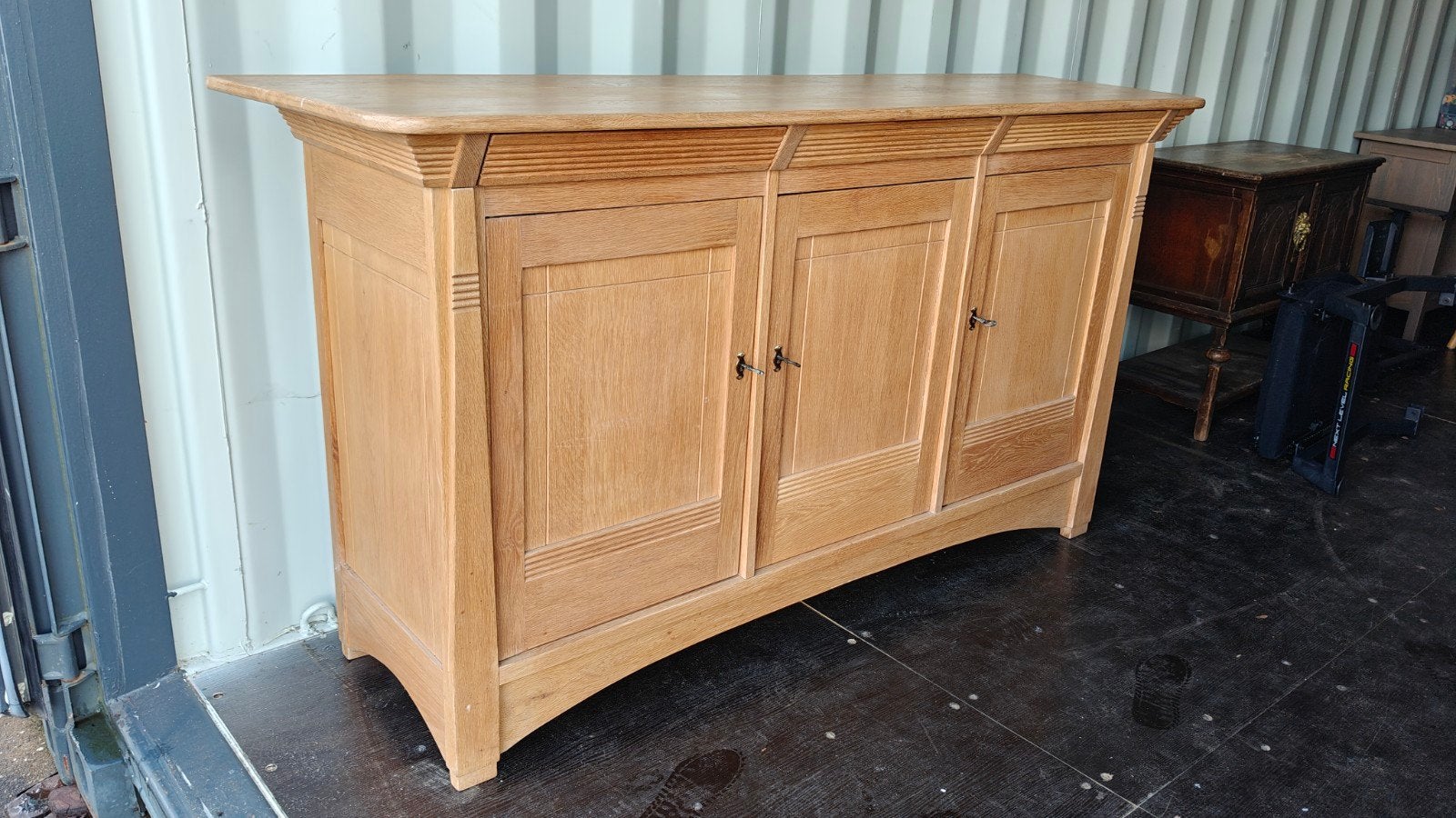 Handgemaakt massief eiken dressoir, Ophalen, Gebruikt, 150 tot 200 cm, Eikenhout