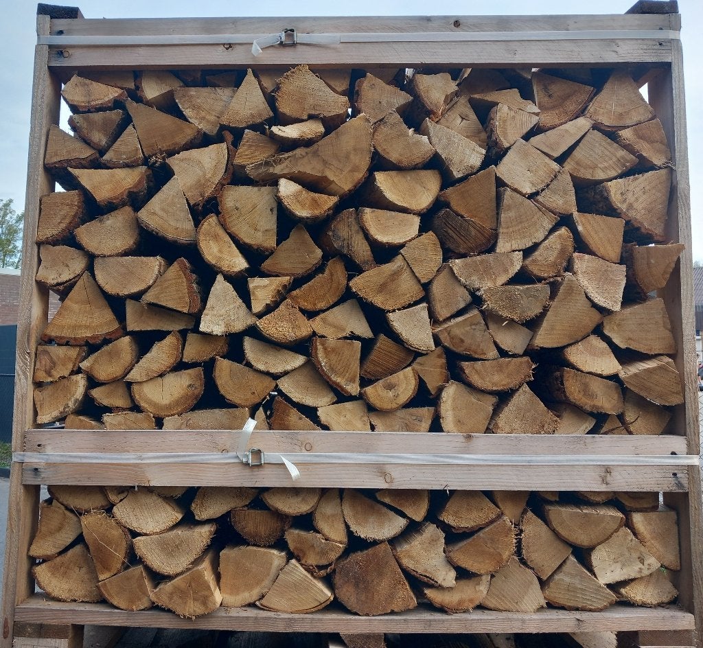ovengedroogd EIKEN openhaardhout in pallet/bigbag/netzak/los, Tuin en Terras, 6 m³ of meer, Ophalen of Verzenden, Eikenhout, Blokken