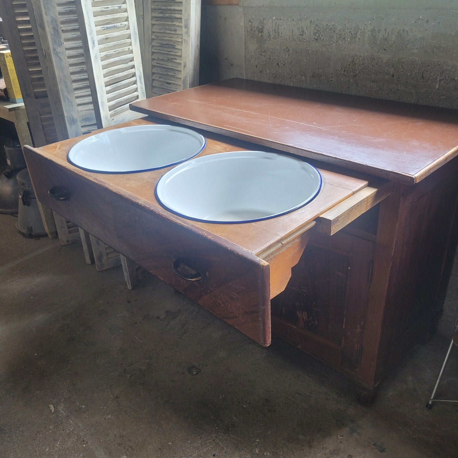 Brocante oude waskast badkamermeubel commode, Ophalen
