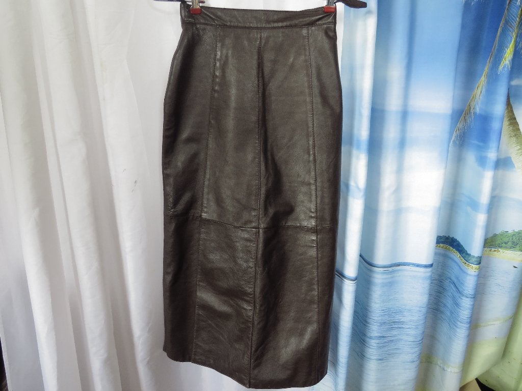 bruine lange echt leren rok  sheep mt 38, Maat 38/40 (M), Bruin, Ophalen of Verzenden, Gedragen