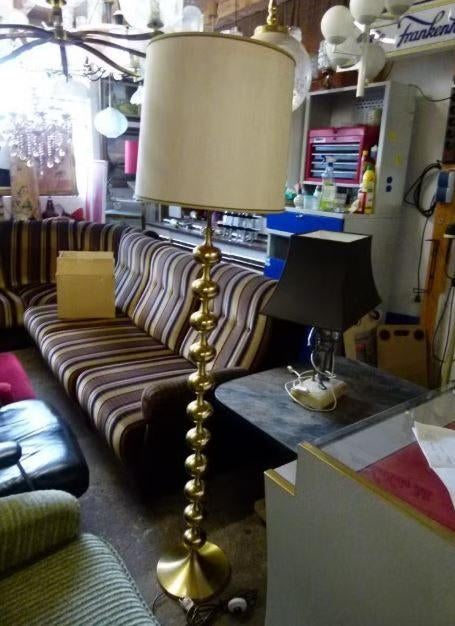 vintage staande lamp bubble messing-verguld mid-century, Ophalen, Zo goed als nieuw, Mid-century, Metaal