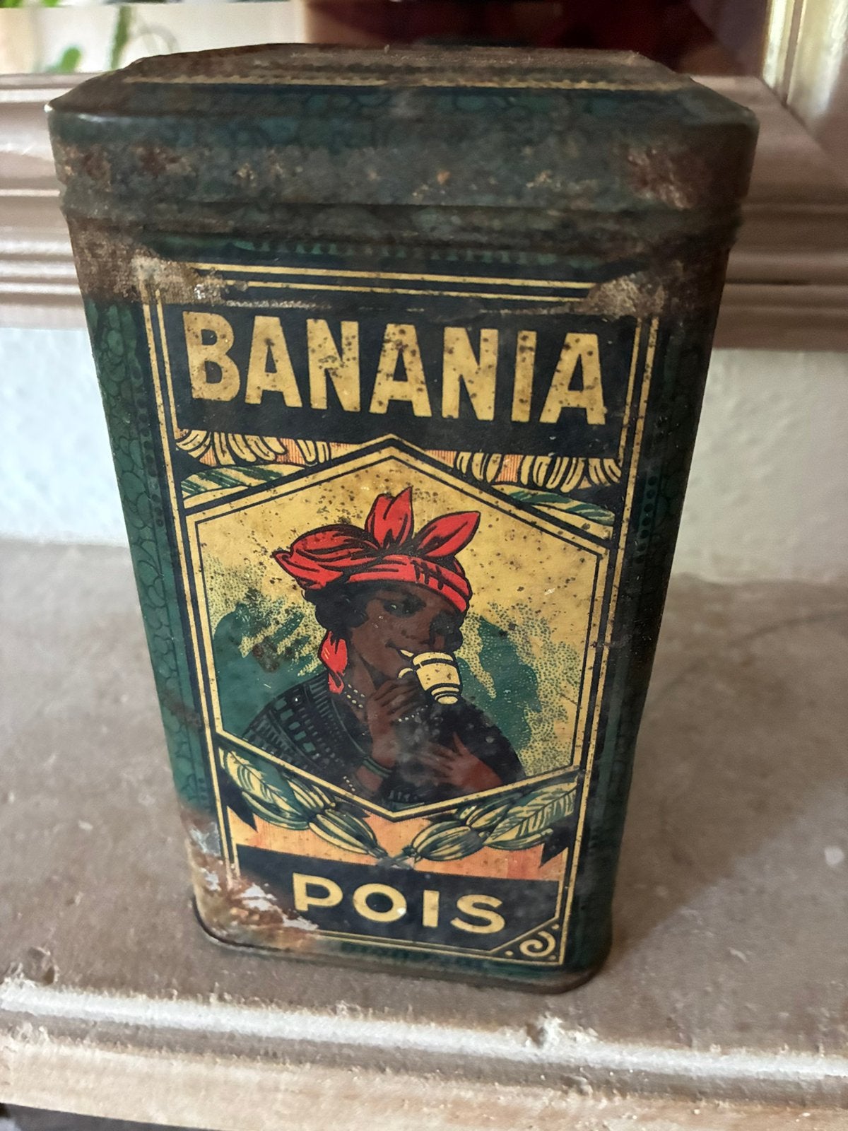 Antiek blik Banania pois, Verzamelen, Ophalen of Verzenden, Gebruikt, Overige