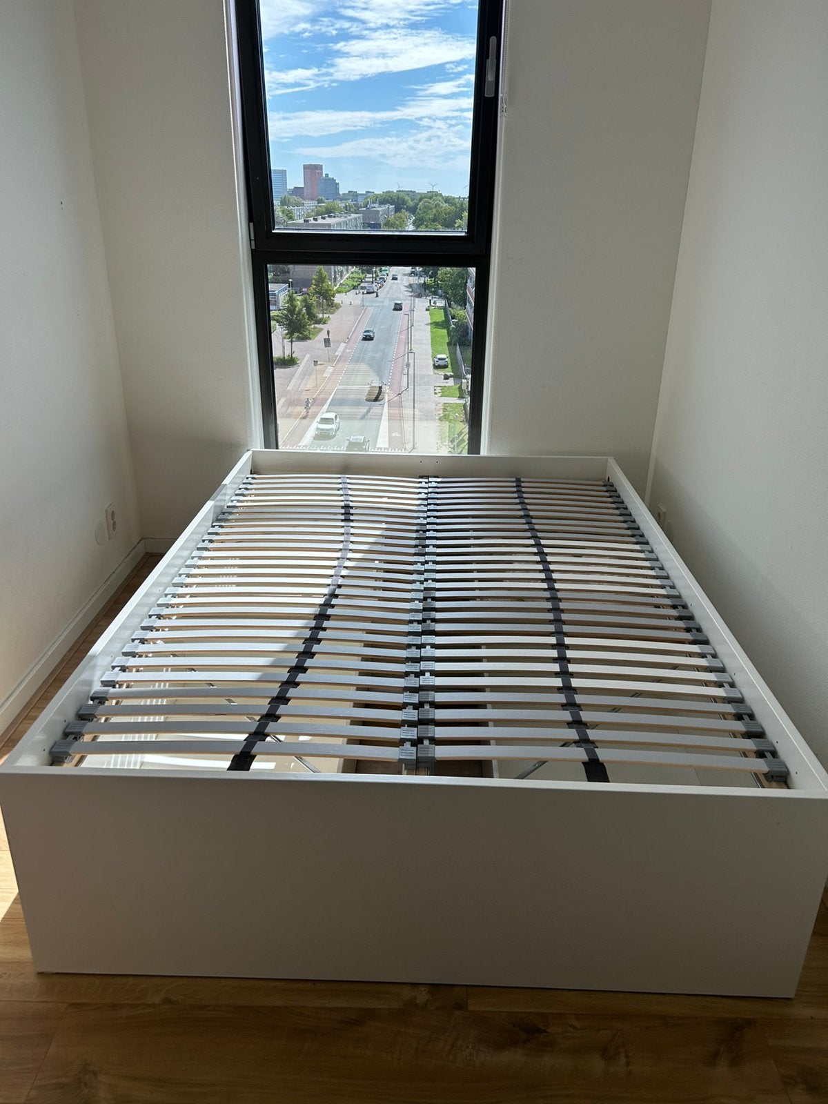 Ikea wit twijfelaar bed met 4 lades, Huis en Inrichting, Slaapkamer | Bedden, Ophalen, Gebruikt, Wit, Tweepersoons