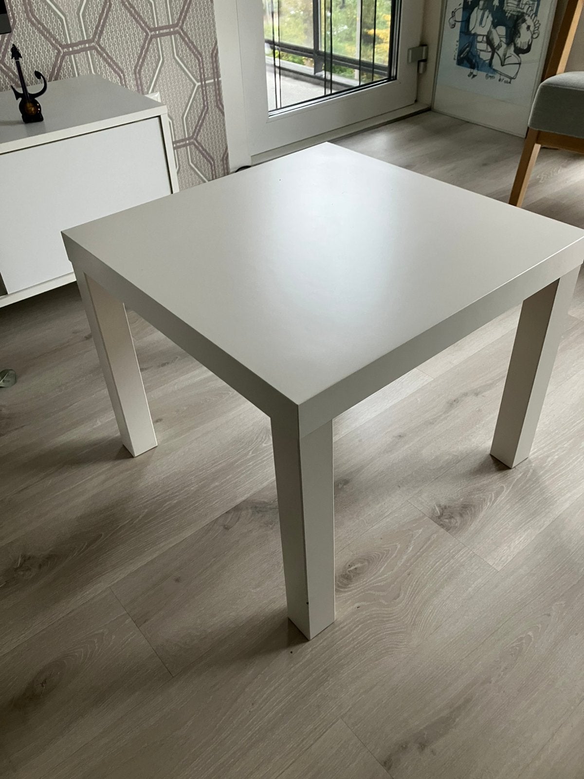 Twee IKEA Lack witte bijzettafeltjes 35x35 en 55x55 cm, Ophalen, Overige materialen, Minder dan 50 cm, Strak wit