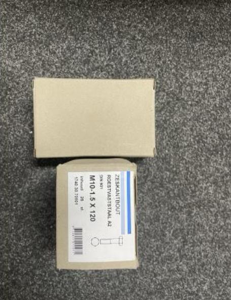 RVS zeskantbout 10x120 50st, Overige typen, Ophalen of Verzenden, Rvs, Nieuw