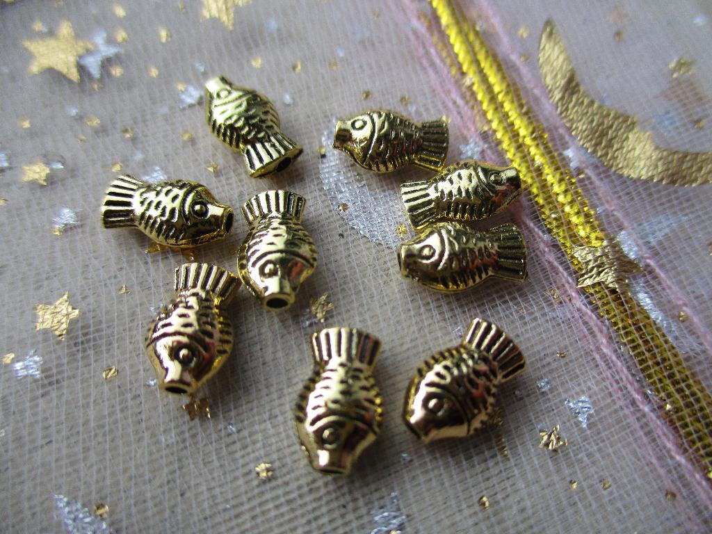 899/ gold plated DQ vis kralen, Ophalen of Verzenden, Nieuw, Kraal