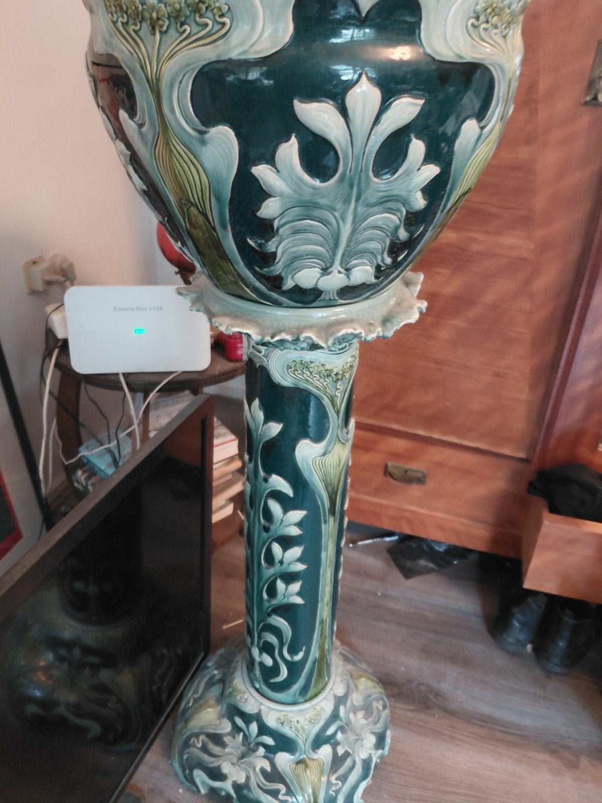 Art Nouveau plantenstandaard Weller Majolica, Ophalen