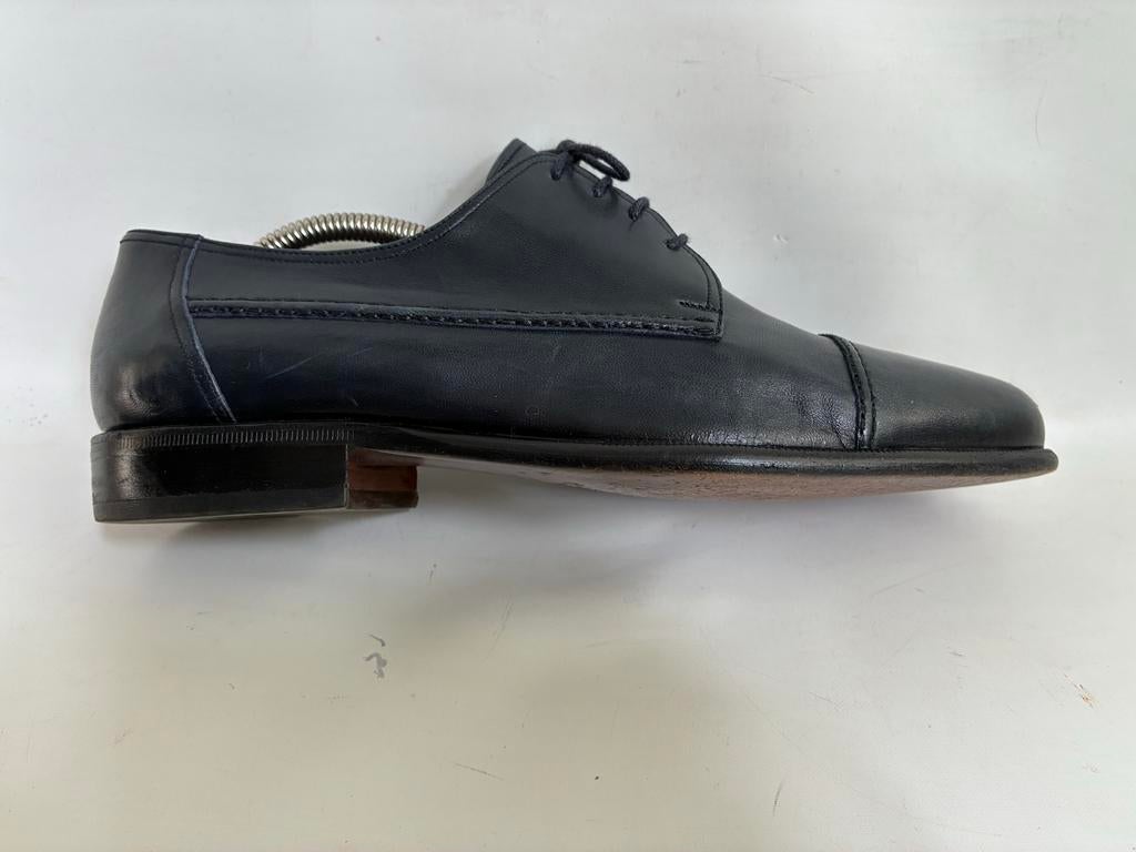 Klassieke lederen herenschoenen, donkerblauw, maat 8, Kleding | Heren, Schoenen, Ophalen of Verzenden, Zo goed als nieuw, Blauw