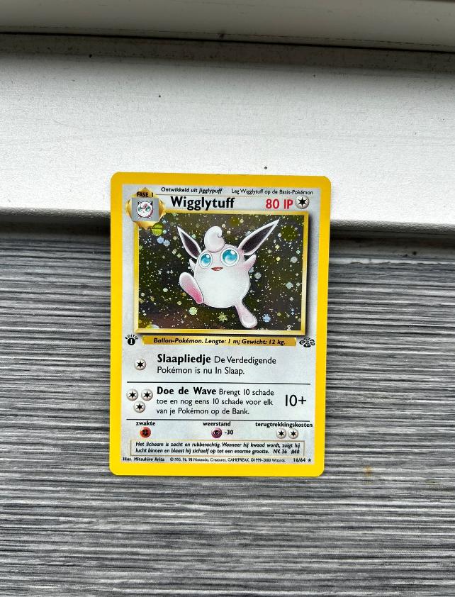 1st edition 16/64 Wigglytuff - prachtstaat!, Ophalen of Verzenden, Zo goed als nieuw, Losse kaart