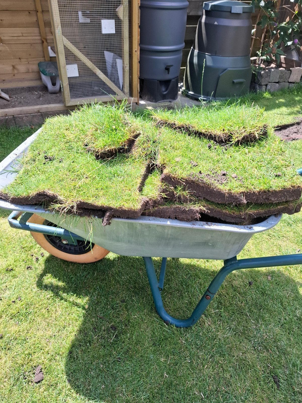 +/- 3 kruiwagens met gras, Tuin en Terras, Gras en Kunstgras, Ophalen