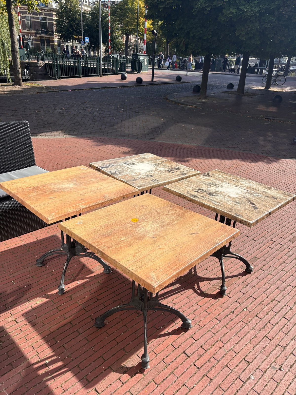 Horeca terras meubels, Ophalen, Gebruikt, Vierkant, Tot twee personen