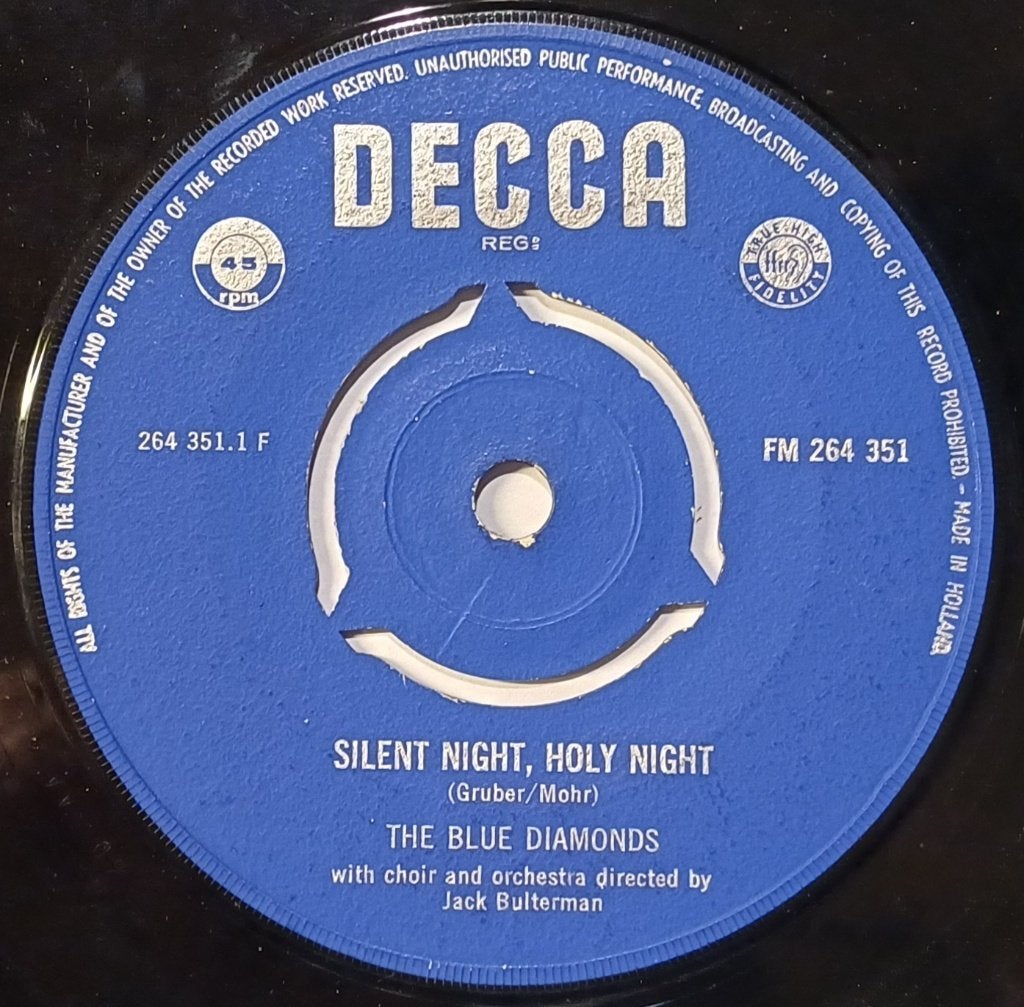 Single 7” The Blue Diamonds – Silent Night, Holy Night, Gebruikt, 7 inch, Ophalen of Verzenden, Overige typen