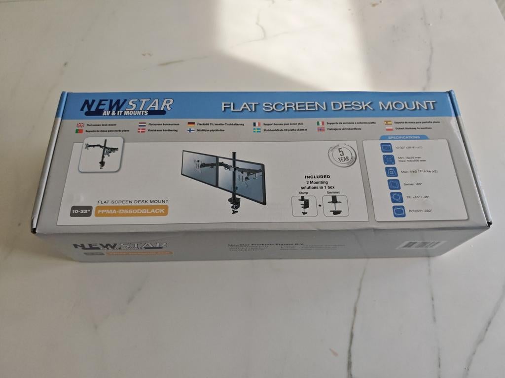 NewStar bureau steun voor 2 beeldschermen, Ophalen of Verzenden, Nieuw