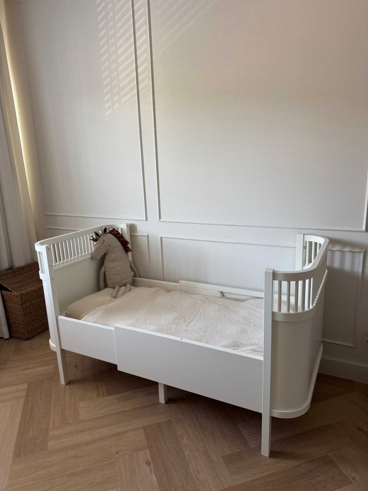 Sebra meegroeibed, Ophalen, 70 tot 85 cm, Zo goed als nieuw, Matras