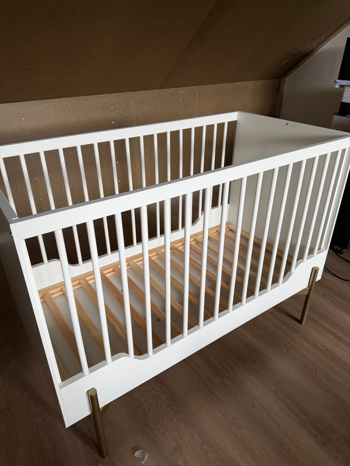 Kidsmill Ledikant Wit met Gouden Poten
