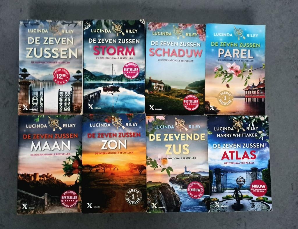 De Zeven Zussen serie - Complete set van 8 boeken, Boeken, Romans, Ophalen of Verzenden, Gelezen, Lucinda Riley, Nederland