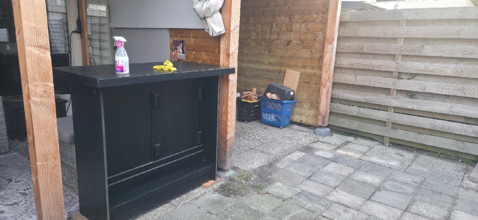 Bar Tafel Hout Zwart, Ophalen, Gebruikt