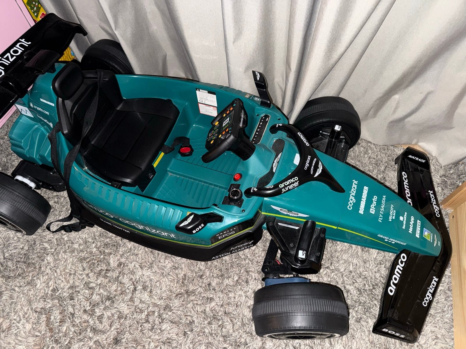 Aston Martin F1 Kinderauto Elektrisch 24V, Ophalen, Nieuw