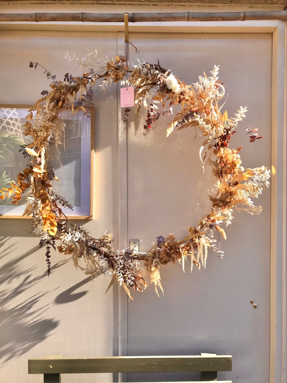 Grote droogbloemen krans, Huis en Inrichting, Ophalen of Verzenden, Gebruikt