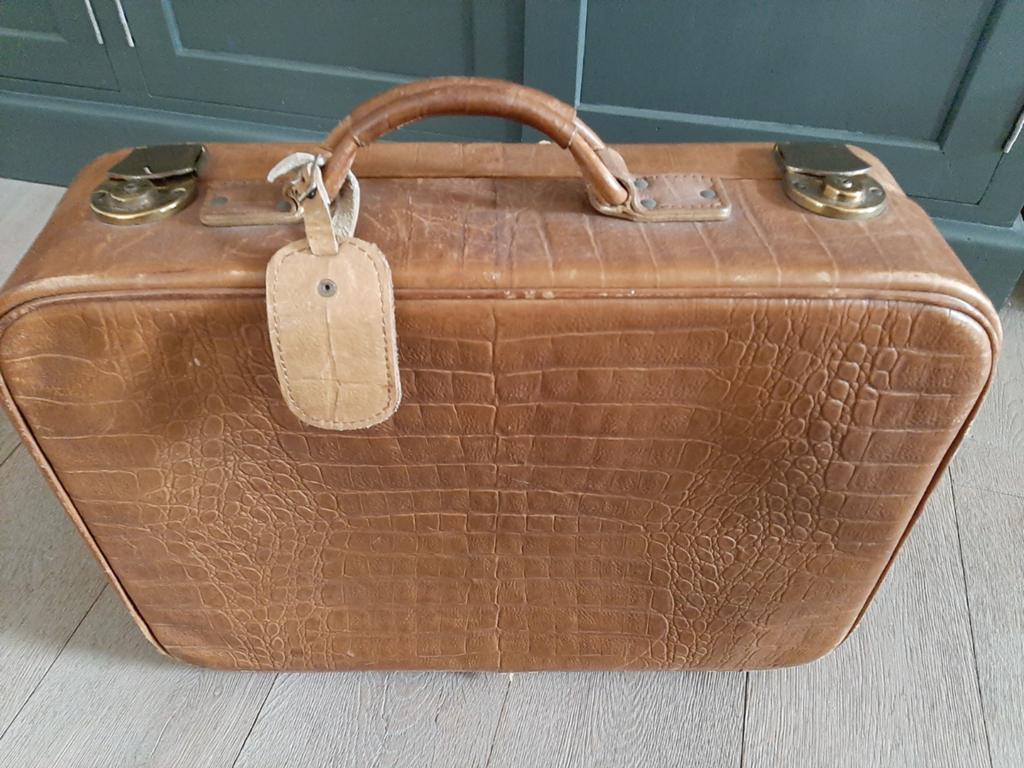 Leuke oude bruine koffer, Ophalen of Verzenden, Gebruikt, Minder dan 50 cm, Minder dan 35 cm