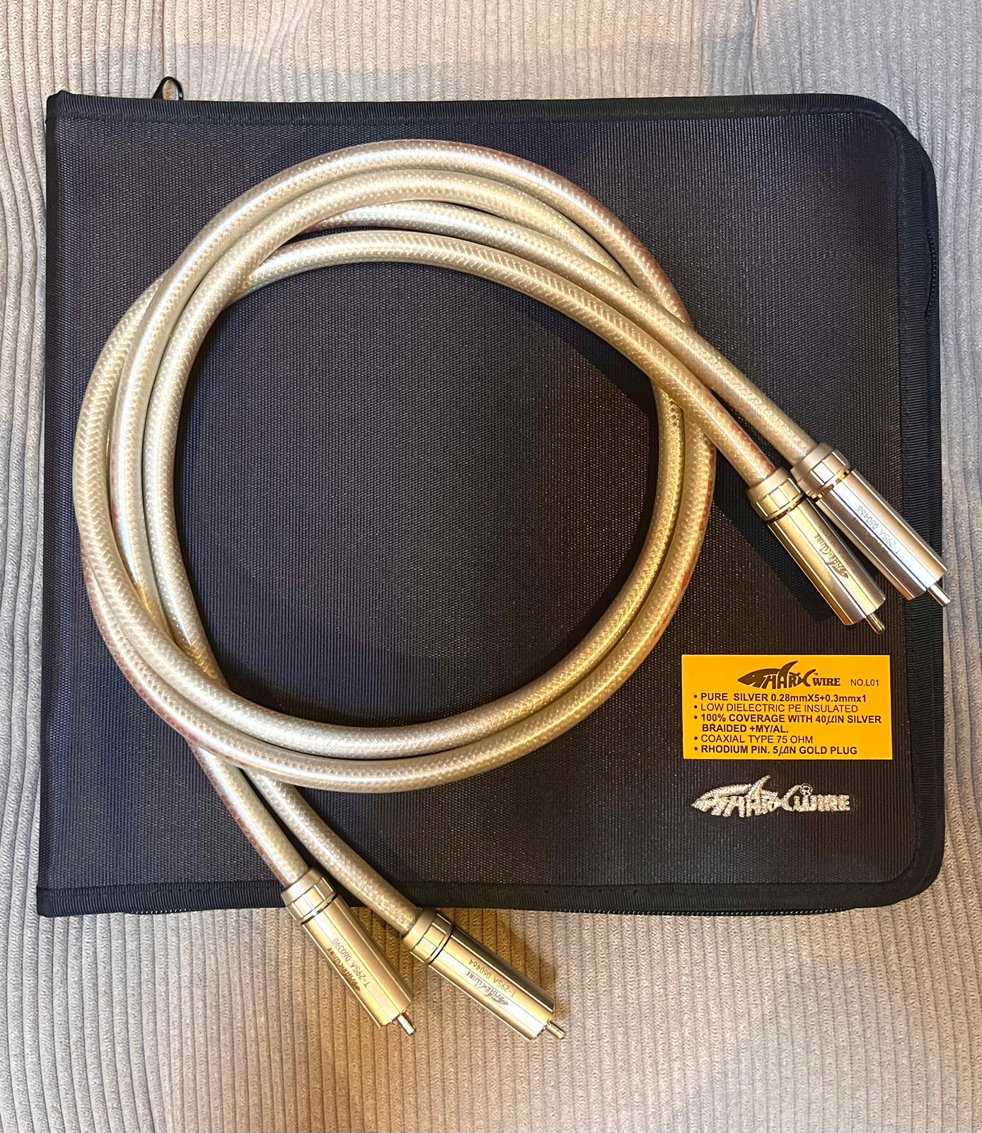 Laatste set! Sharkwire SSCL01 Pure Silver interconnects (1m), Ophalen of Verzenden, Zo goed als nieuw, Minder dan 2 meter, Interlink-kabel