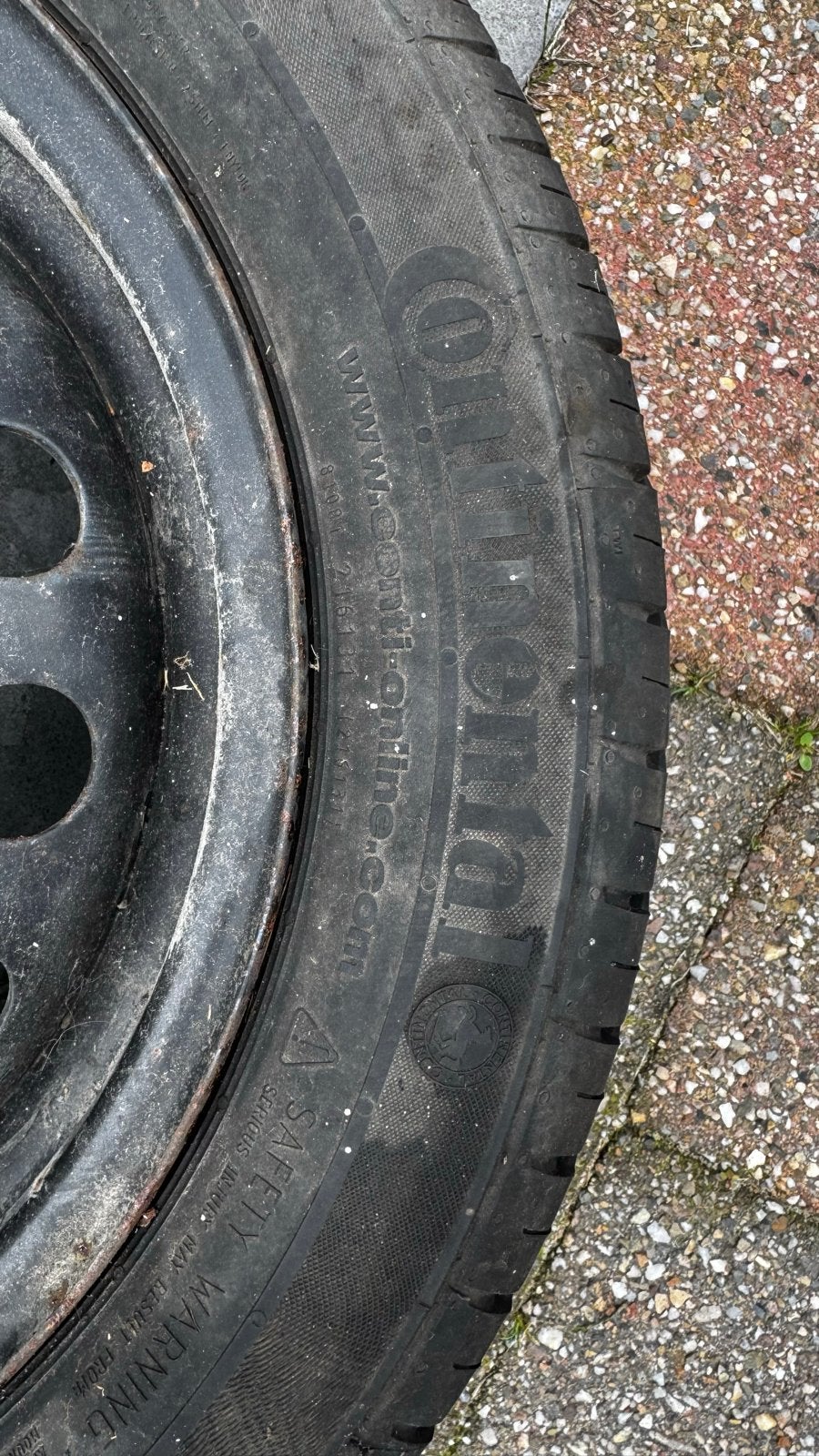 Continental 155/65 R14 banden op stalen velgen, Ophalen, 14 inch, Gebruikt, 155 mm