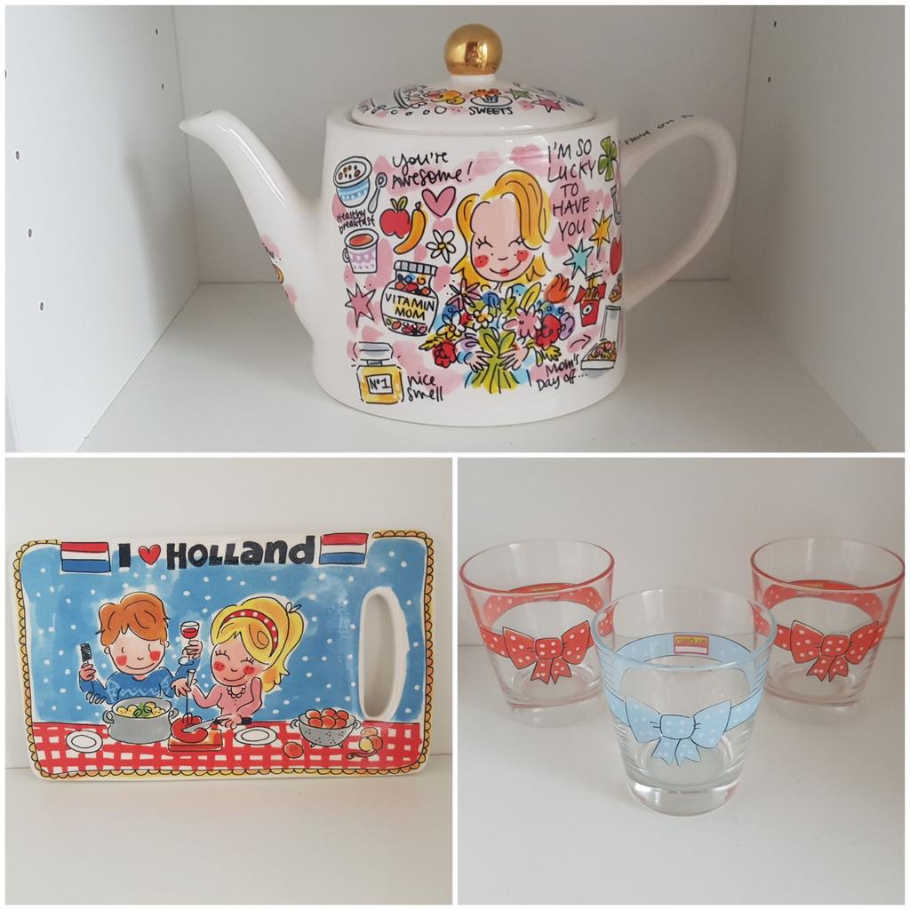 Blond Amsterdam Servies oa. Theepot, Borden, Mokken, Glazen, Gebruikt, Blond Amsterdam, Ophalen of Verzenden, Bord(en)