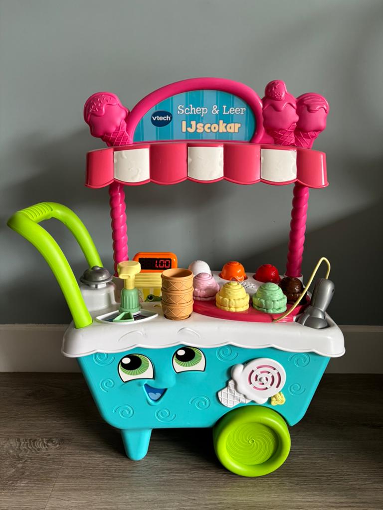 Ijswagen/ijscokar/ijsjeswagen Vtech, helemaal compleet., Kinderen en Baby's, Speelgoed | Speelkeukens, Ophalen, Zo goed als nieuw