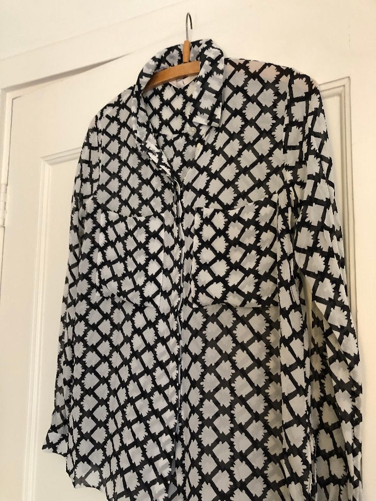 blouse Dorothee Schumacher mt 3 / M zwart / wit, Maat 38/40 (M), Overige kleuren, Verzenden, Gedragen