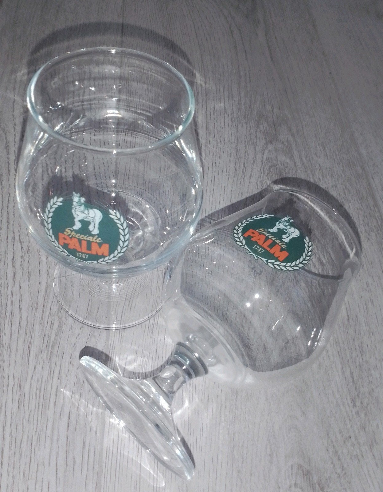 PALM BIER GLAZEN Set van 2 Speciale Palm Bierglazen, Verzamelen, Ophalen of Verzenden, Gebruikt, Bierglas