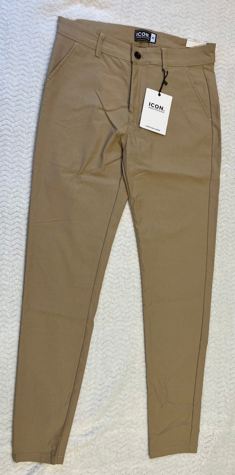 ICON. Amsterdam The Avani Trousers - Cream 32, Kleding | Heren, Broeken en Pantalons, Beige, Nieuw, Overige maten, Ophalen of Verzenden
