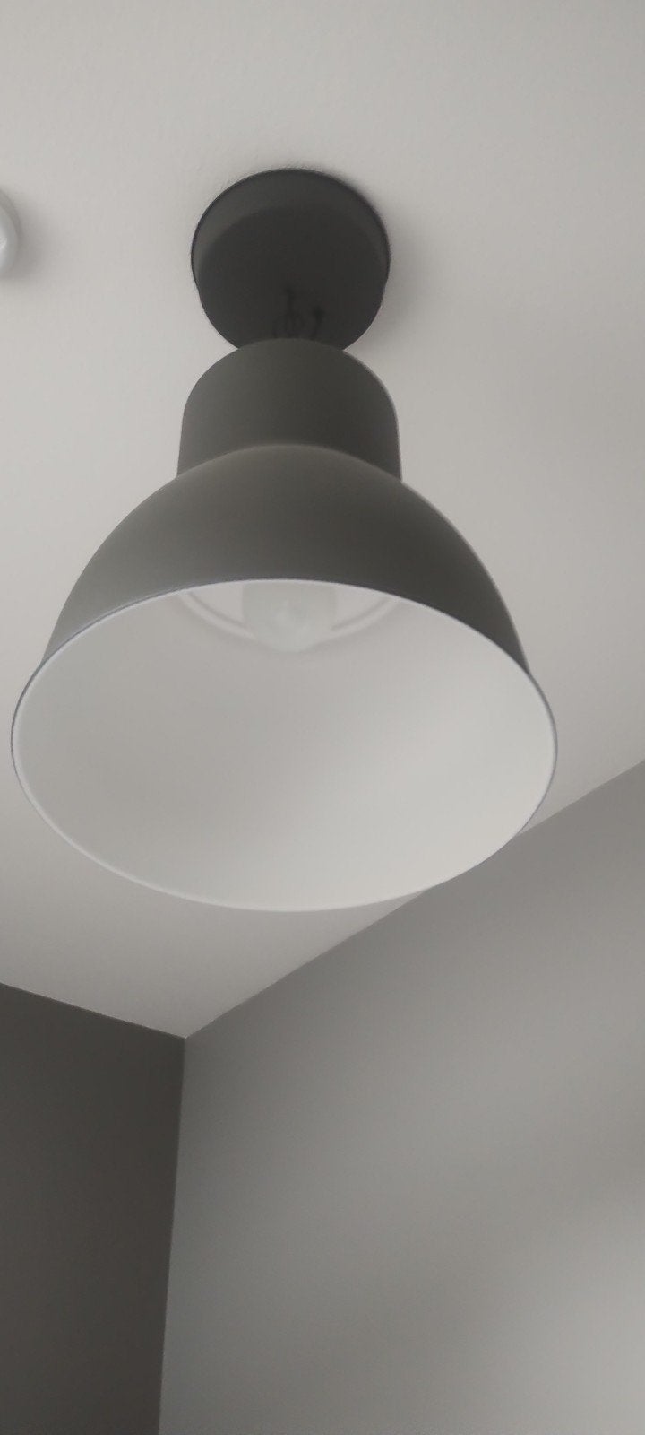 Grijze Ikea Hektar hanglamp, doorsnee 38 cm, Ophalen of Verzenden, Gebruikt, Metaal